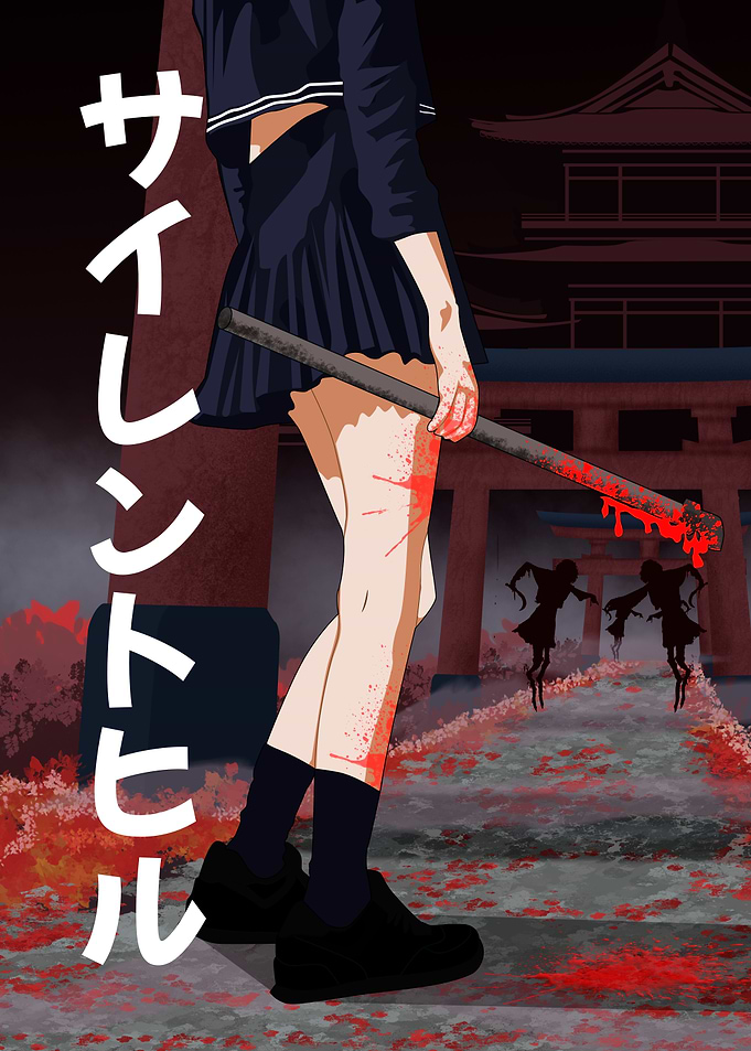 Schoolgirl with Bloody Bat adventure