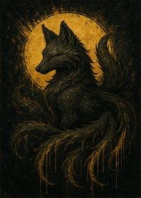 Nine-tailed Fox with Golden Aura