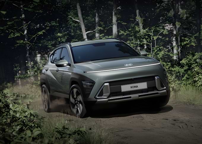 Hyundai Kona on a dirt road