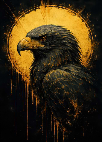 Eagle Portrait with Golden Halo