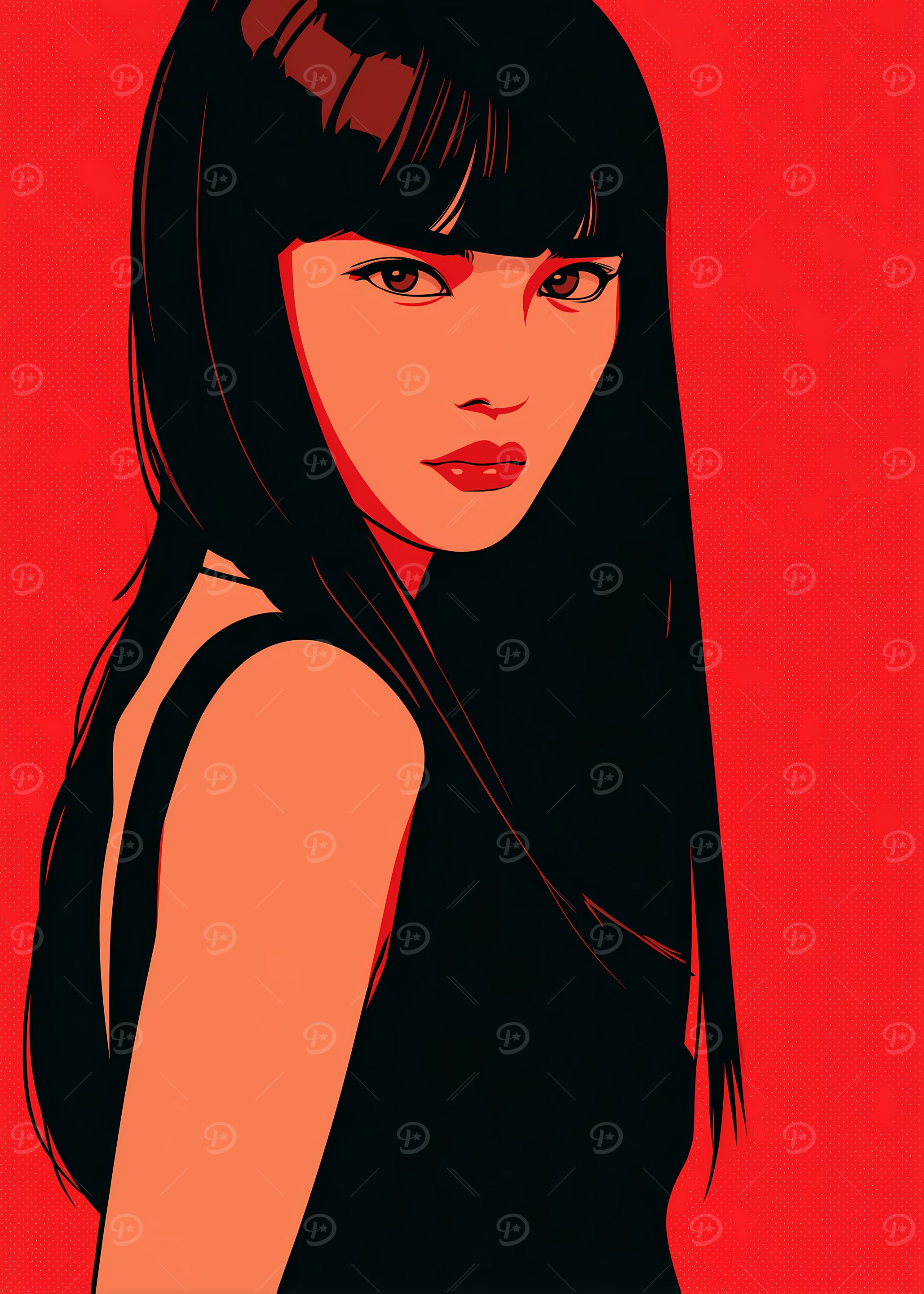 Pop Art Portrait of a Japanese woman