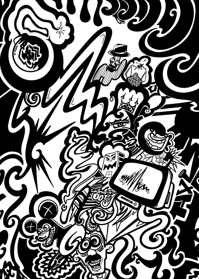 Black and White Doodle Art
