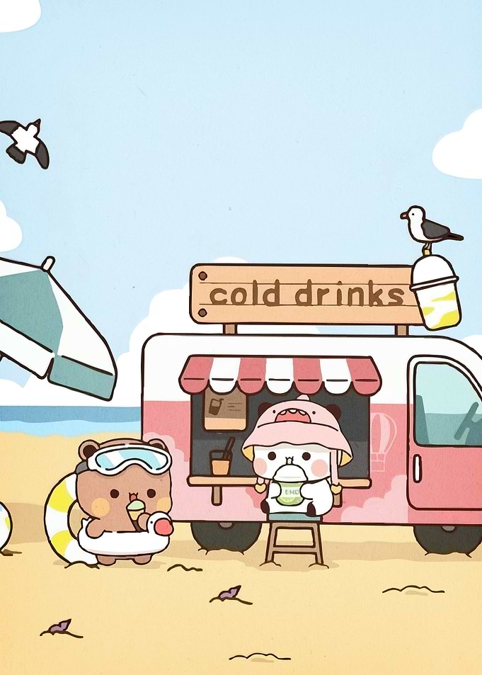 Cute Bears Beach Drink Stand