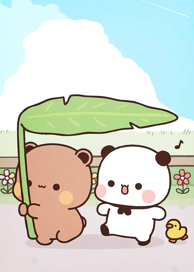 Cute Bears Walking Leaf Umbrella