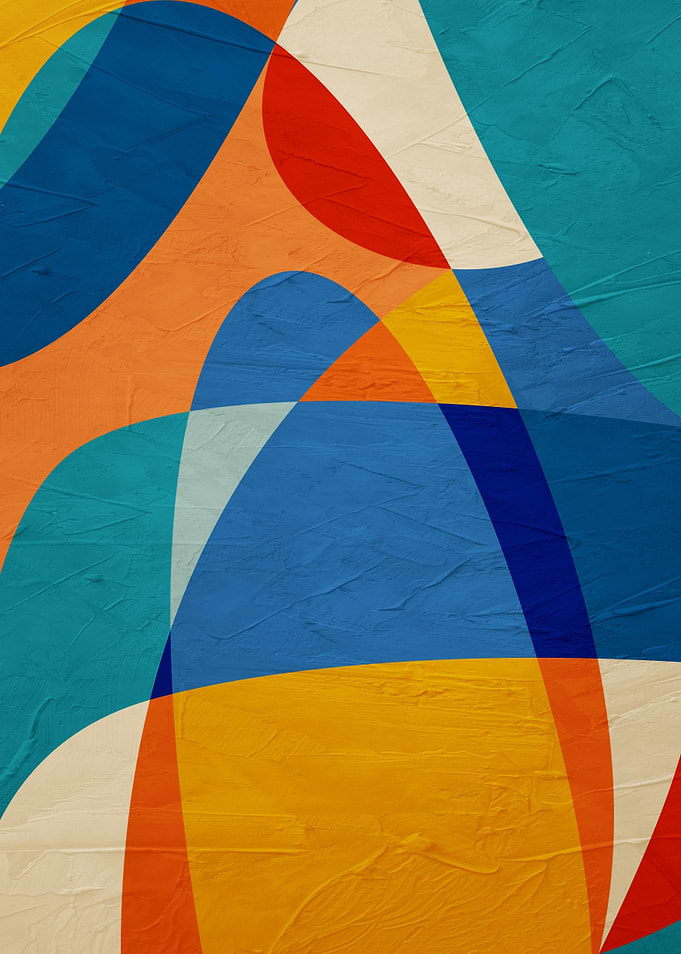 Abstract Colorful Geometric Painting
