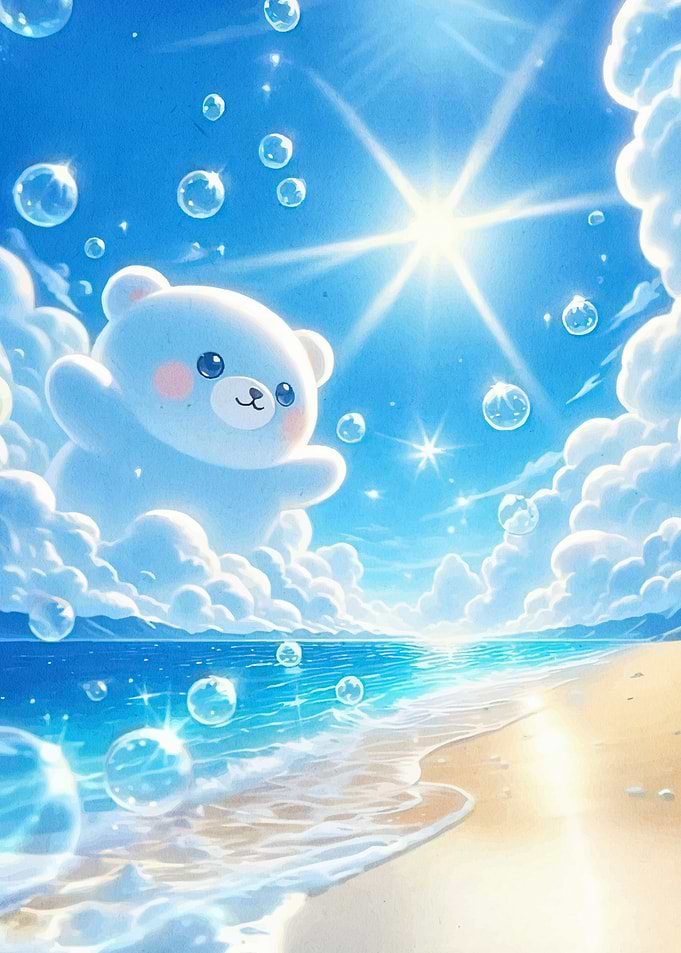 Cute Bear Beach Bubbles
