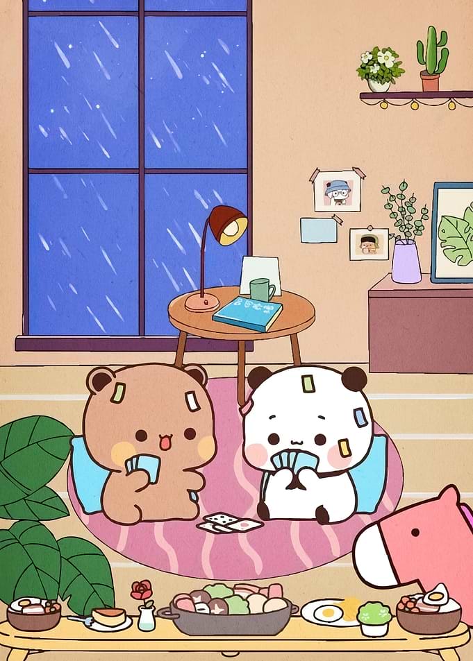 Cute Bears Playing Cards