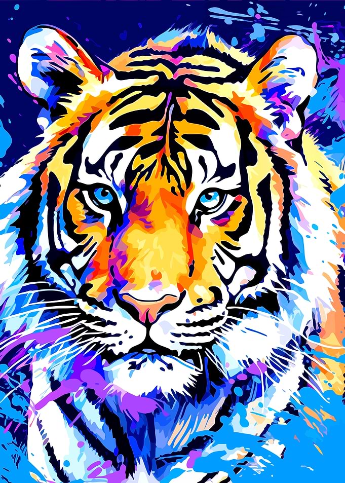 Colorful Tiger Portrait