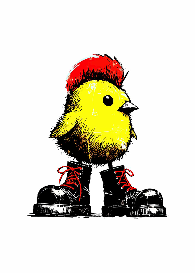 Chick with Boots Illustration