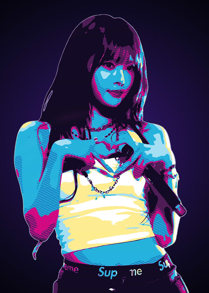 Lisa from Blackpink Pop Art Portrait