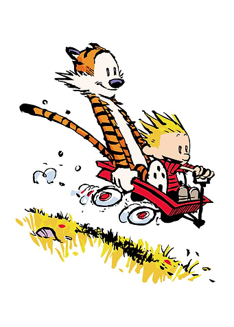 Calvin and Hobbes Sledding Adventure