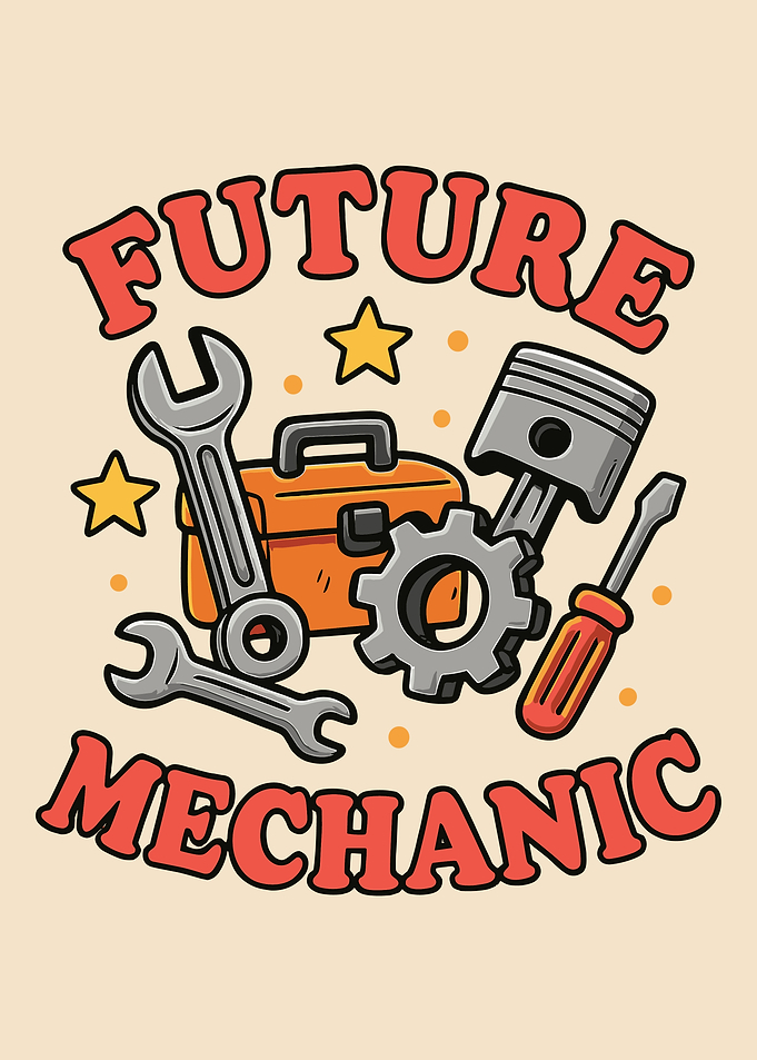 Future Mechanic Cartoon Illustration