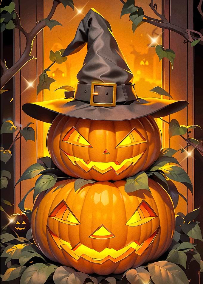 Halloween Pumpkins Witch