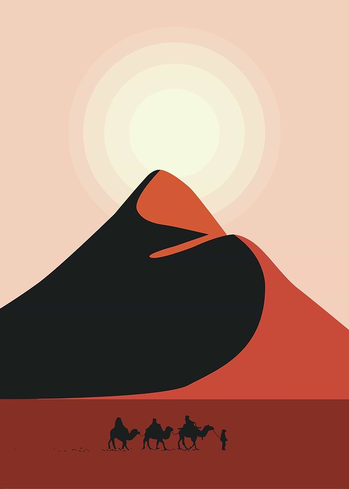 Desert Caravan Minimalist Art