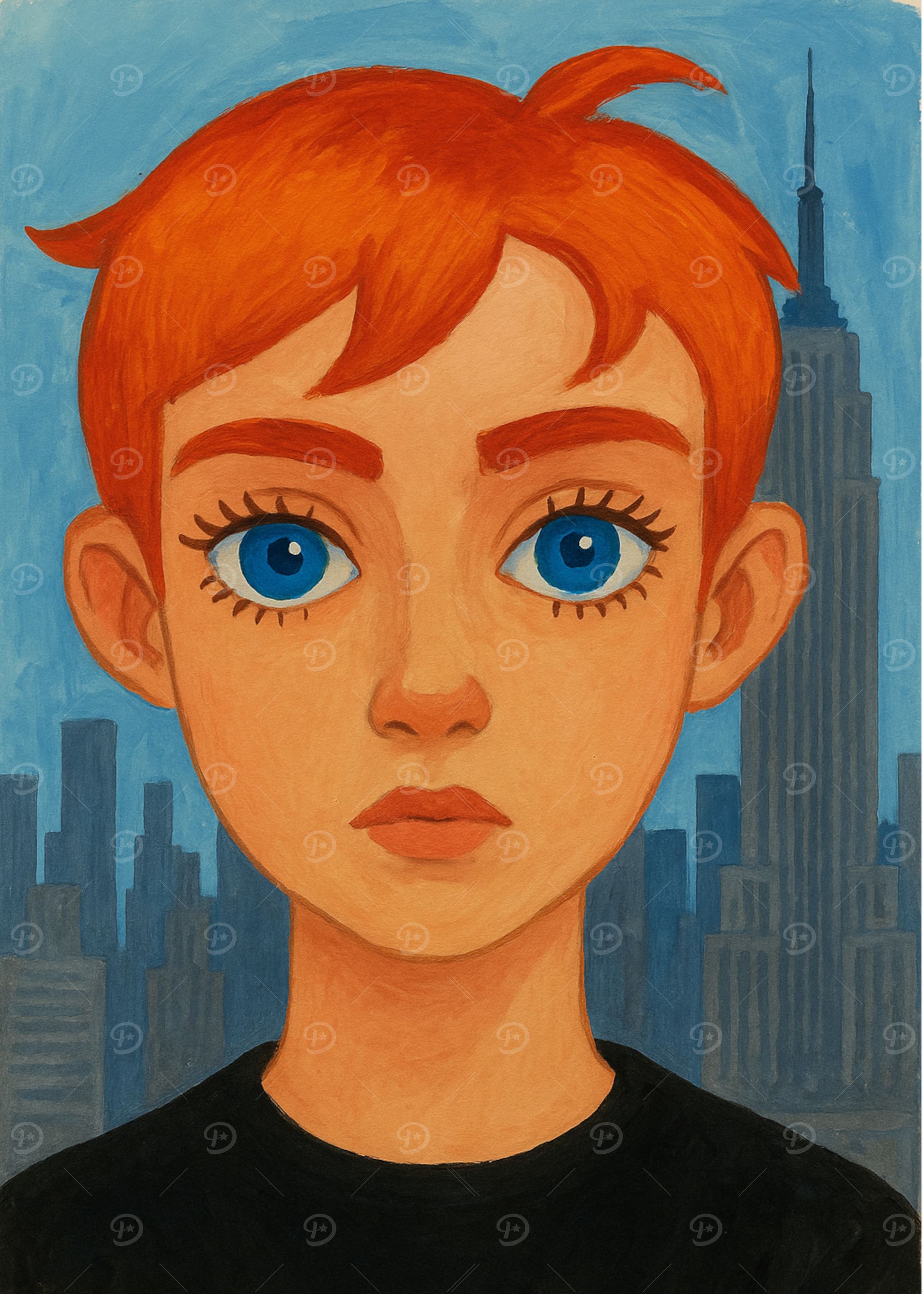 Portrait with New York City Skyline