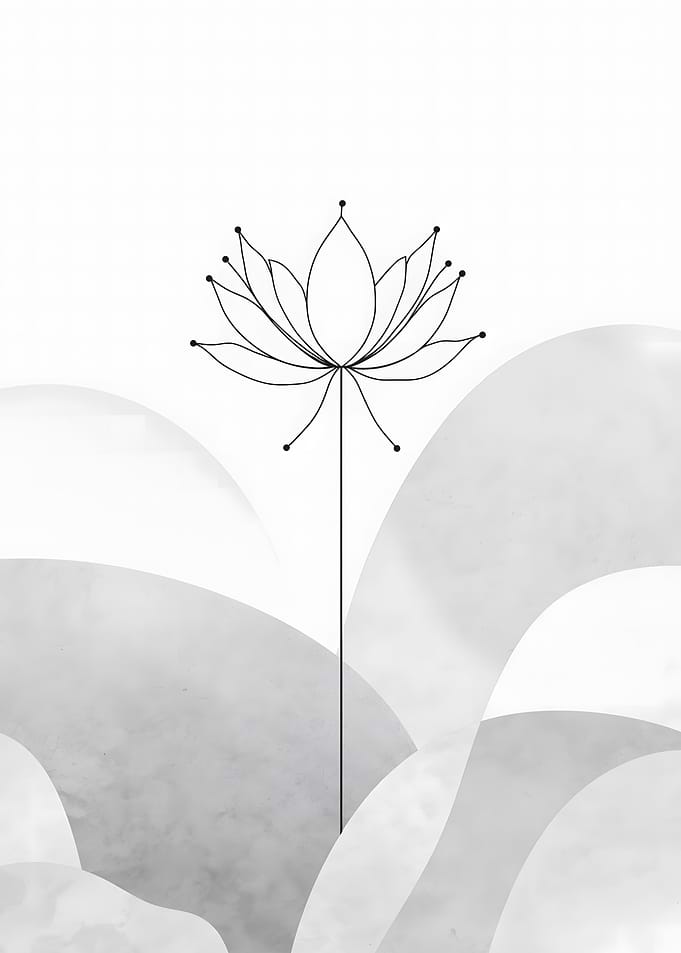 Minimalist Lotus Flower Bloom