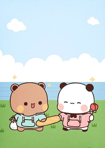 Cute Bear and Panda Picnic