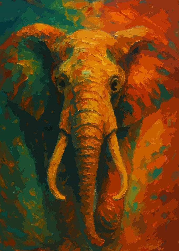 Ember Giant Elephant Painting