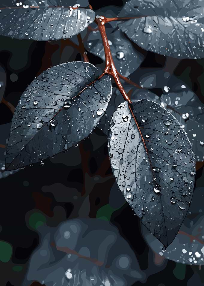 Raindrops on Leaves