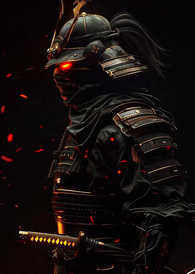 Samurai Warrior in Dark Armor