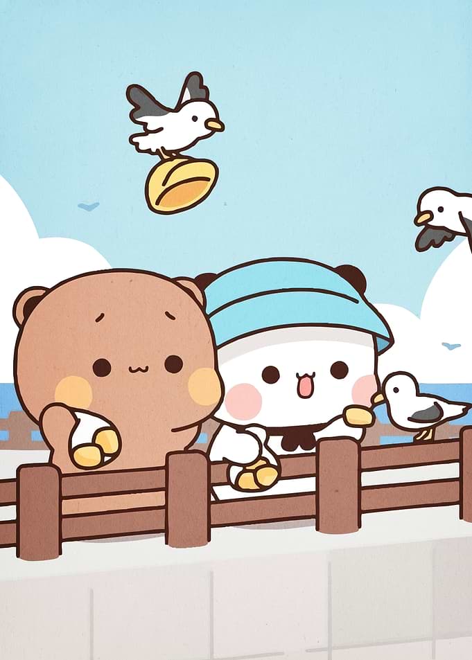 Cute Cartoon Bears Beach