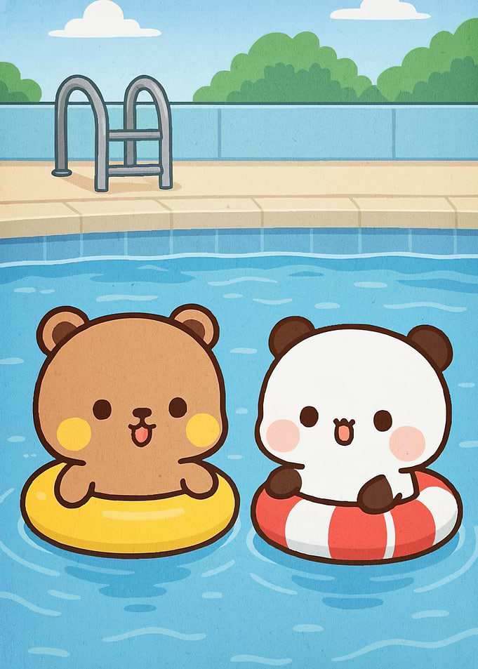 Cute Bears Swimming Pool