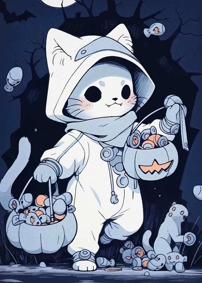 Halloween Cat Trick-or-Treating