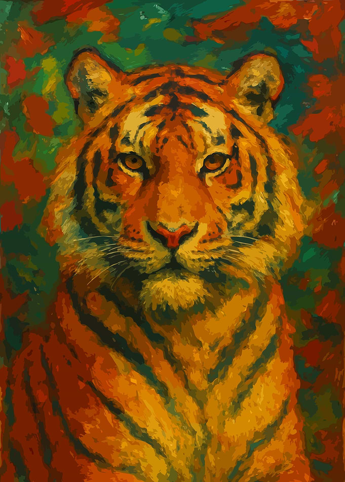 Burning Stripes: Abstract Tiger Power