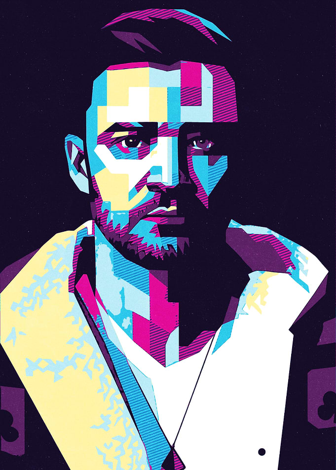 Colorful Portrait Illustration of a Man