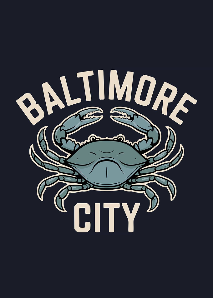 Baltimore City Crab Illustration