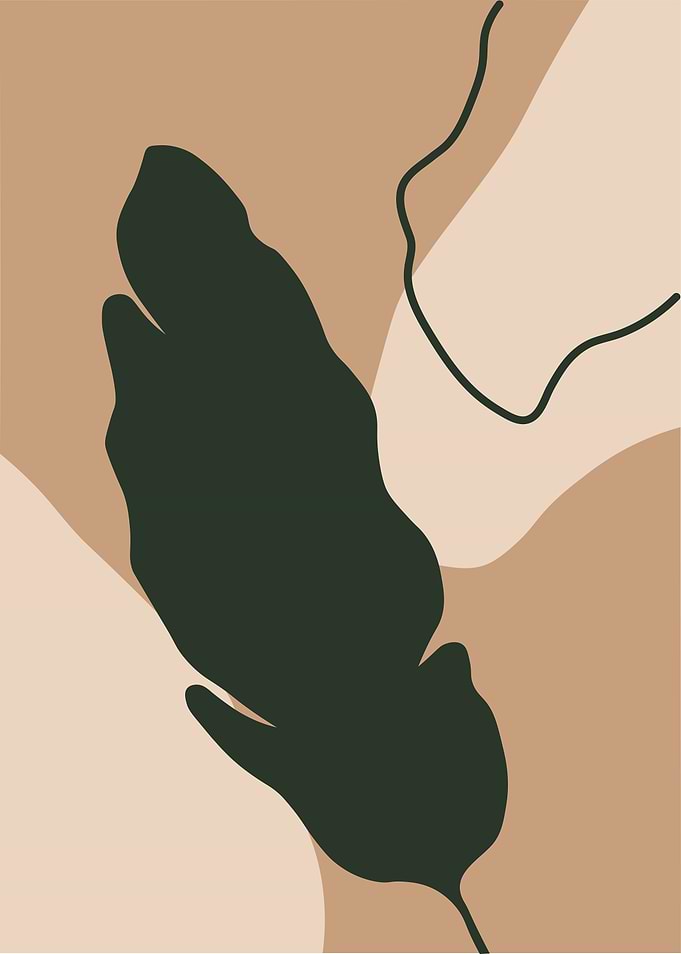 Abstract Leaf Art in Earth Tones
