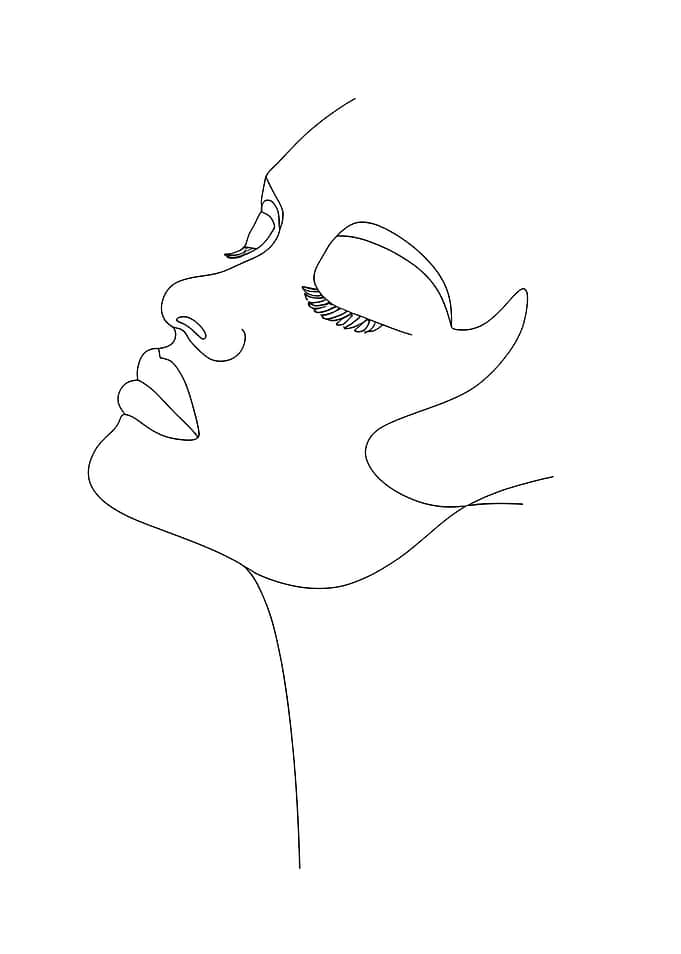 Minimalist Line Art Woman Portrait