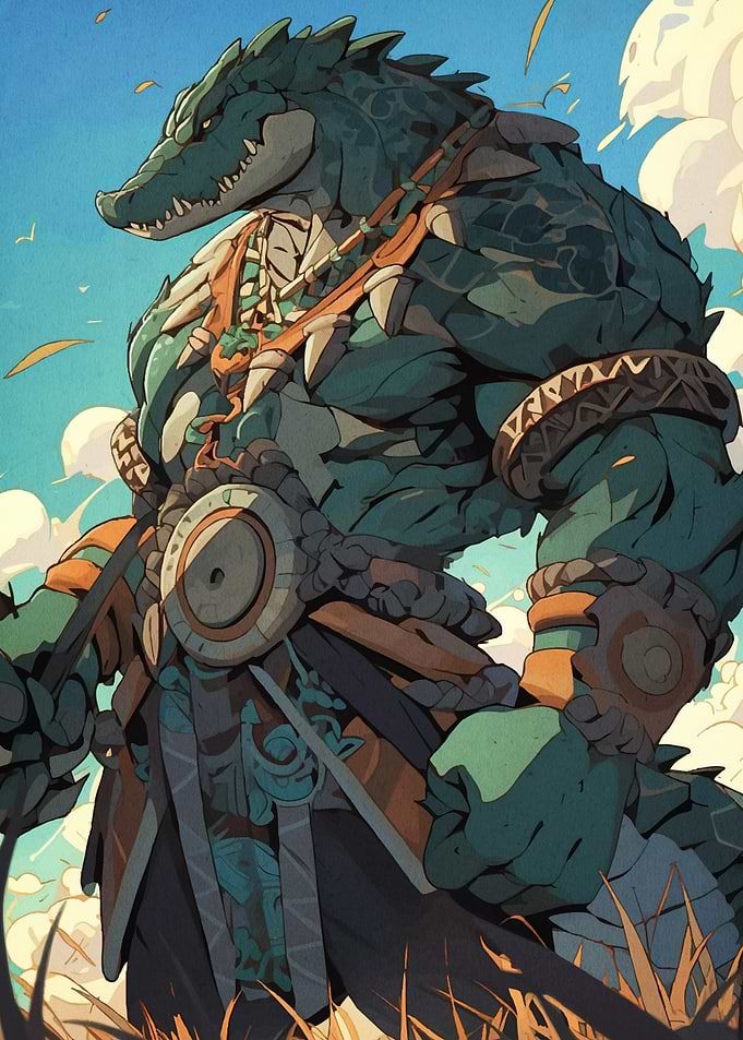 Anthropomorphic Crocodile Warrior