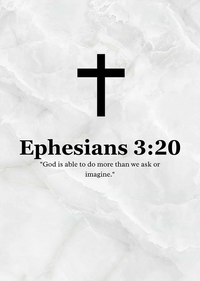 Ephesians 3:20 Christian Scripture -Ephesians 3:20 Christian Wall Art – Inspirational Bible Verse