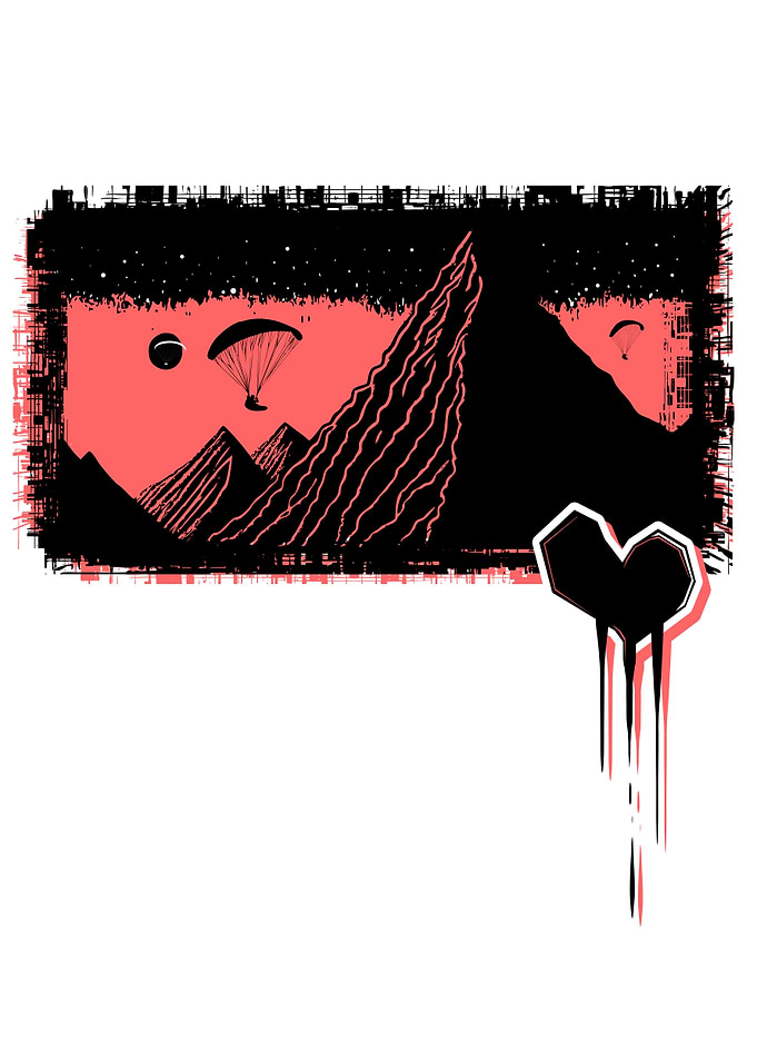 Mountain Paragliding Heart