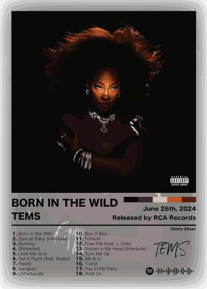 Tems - Born in the Wild Album Cover