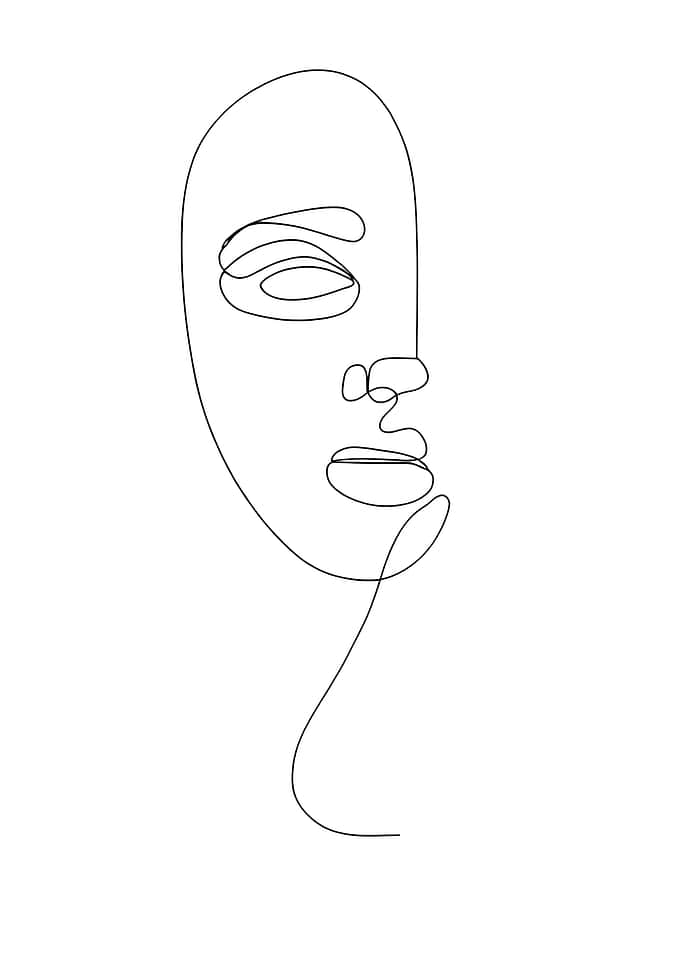Minimalist Line Art Face Portrait
