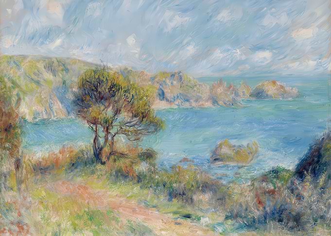 Coastal Landscape Painting by Renoir