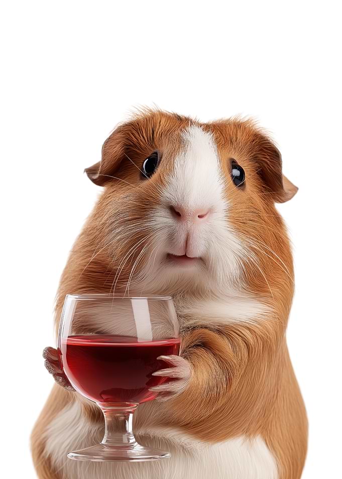 Guinea Pig with Wine Glass