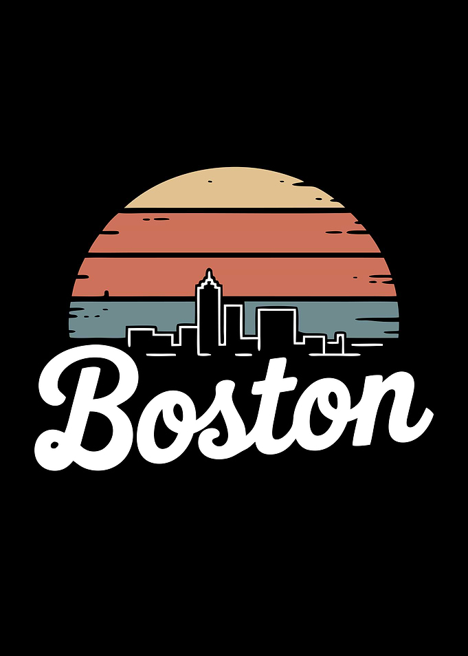 Retro Boston Skyline Illustration