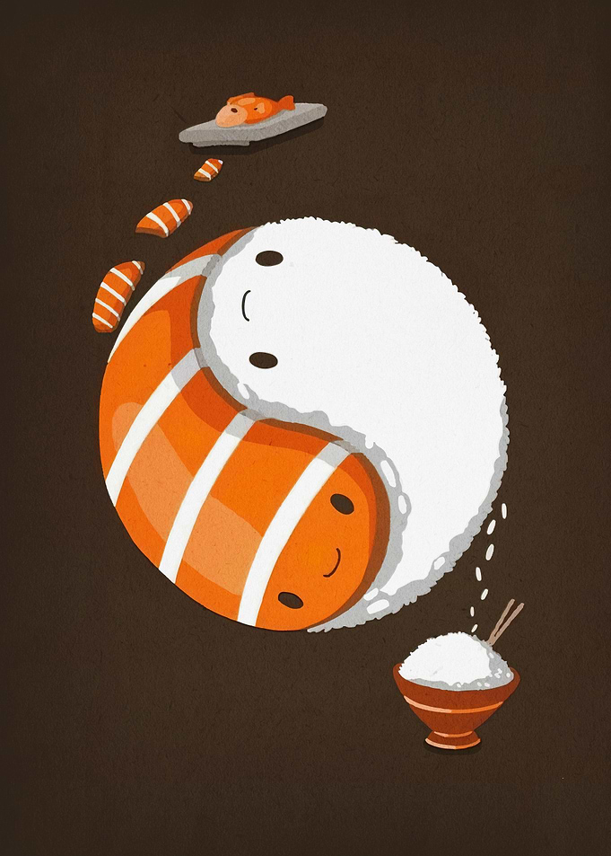 Sushi Yin Yang Food Art