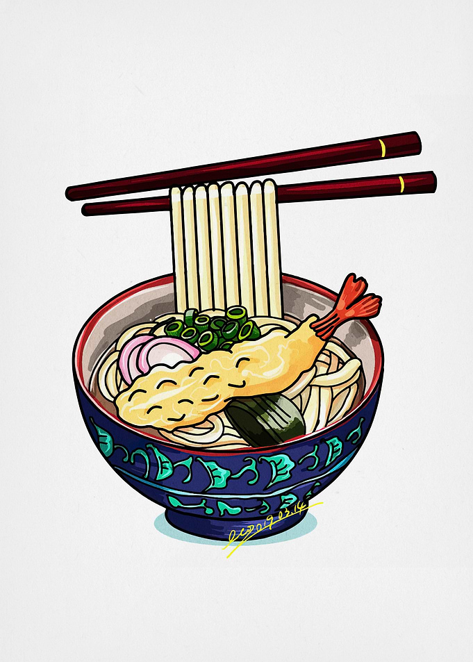 Udon Noodle Soup with Tempura Shrimp