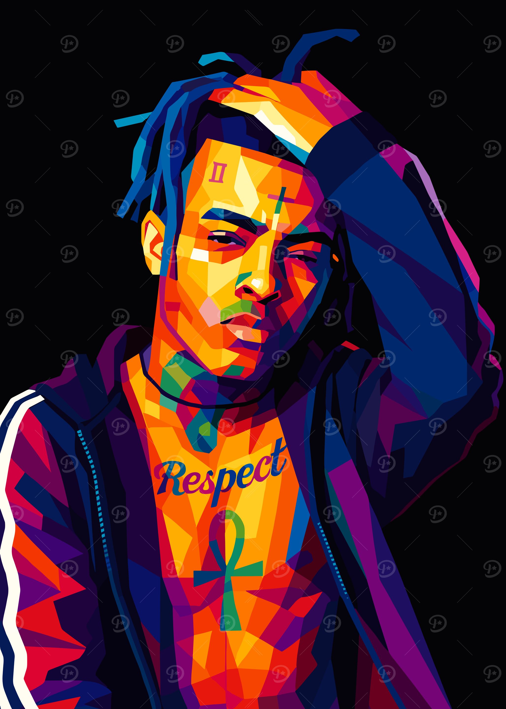 XXXTentacion Colorful Portrait
