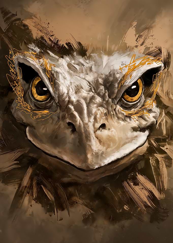 Eagle Portrait with Golden Eye Accents