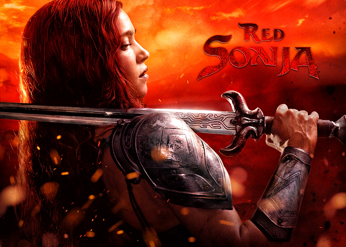 Red Sonja warrior with sword