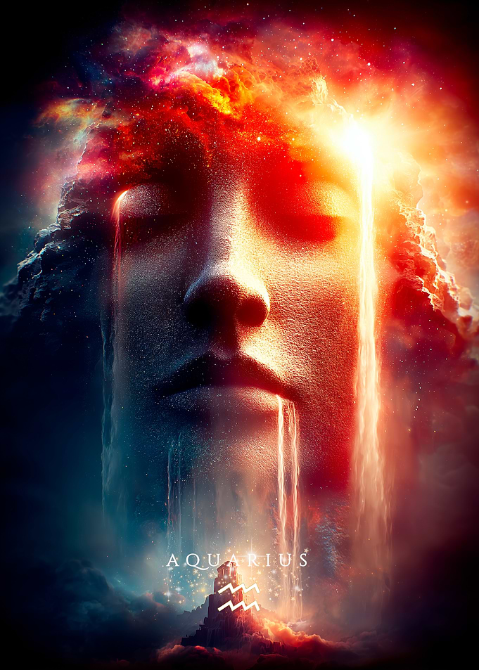 Aquarius Zodiac Sign Digital Art