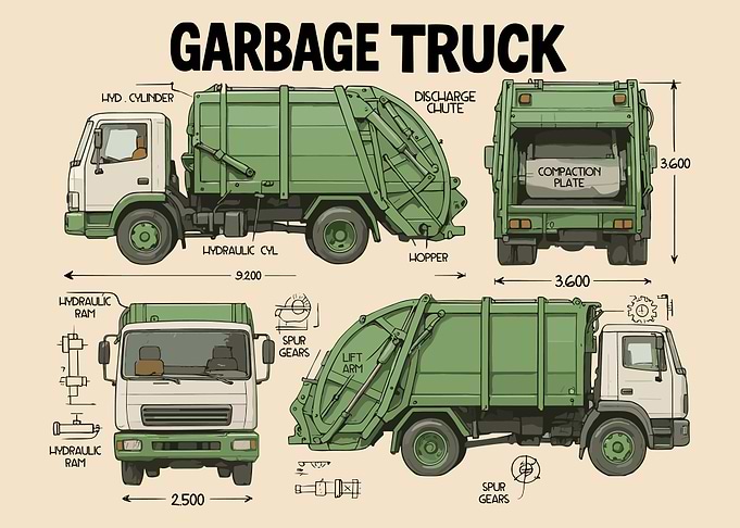 Garbage Truck Blueprint