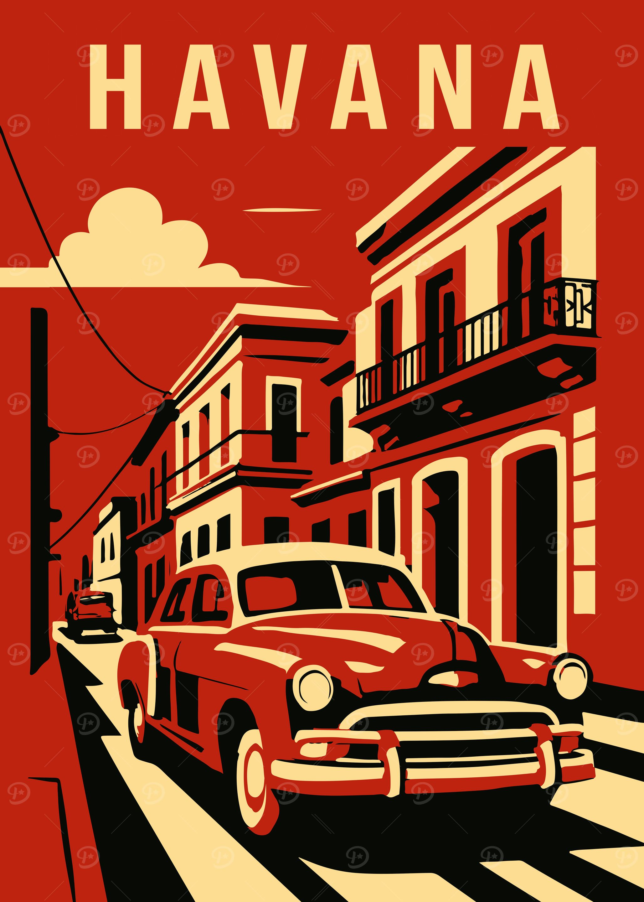 Havana Cuba Vintage Travel Poster