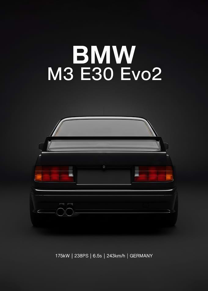BMW M3 E30 Evo2 Rear View