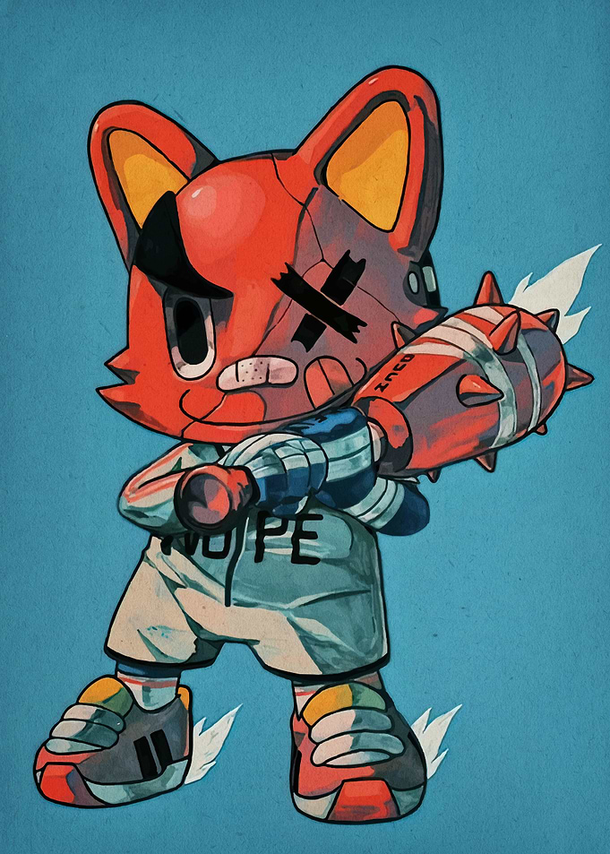 Cartoon Fox Baseball Player Illustration